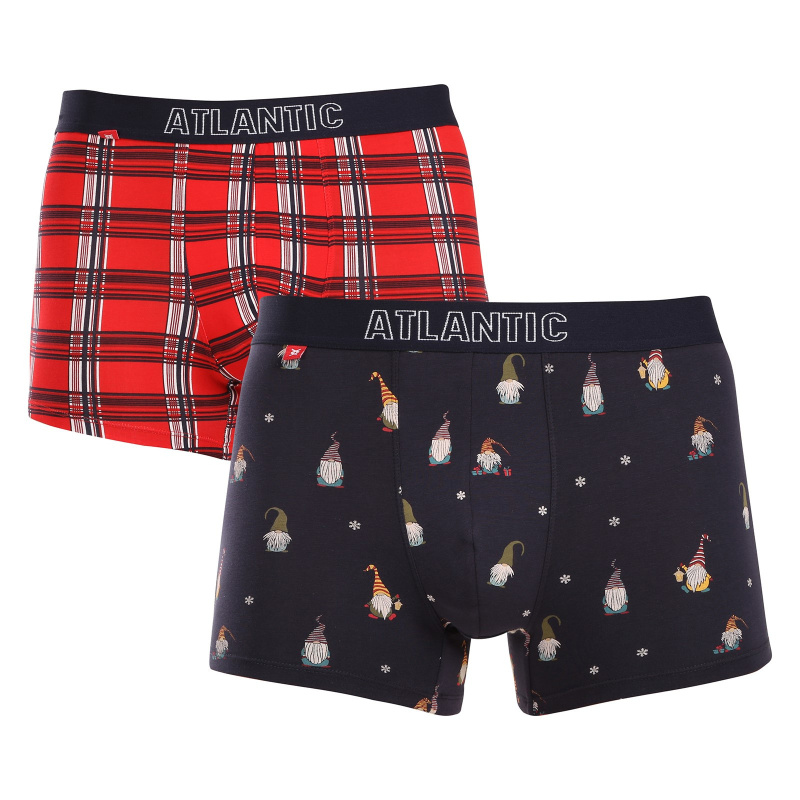 Pánské boxerky ATLANTIC 2Pack - tmavě modrá/červená Velikost: XL