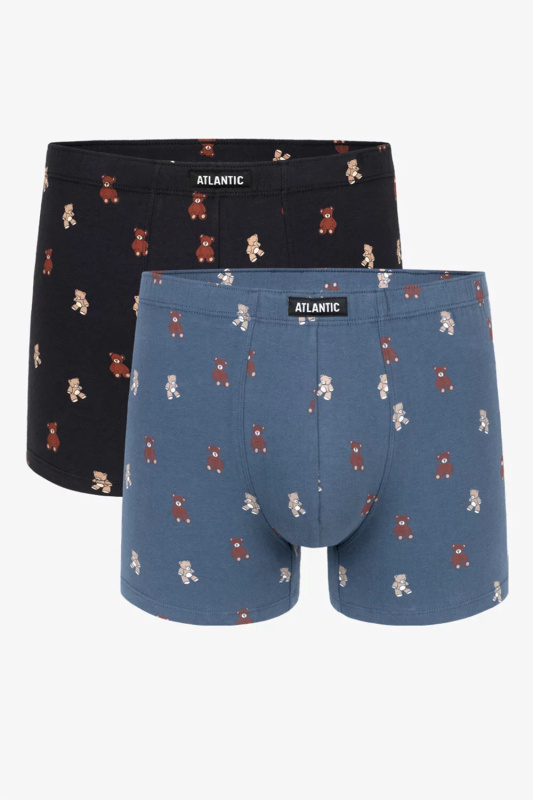 Boxerky Atlantic 2MH-061 2-pack Barva: Modrá, Velikost: XL