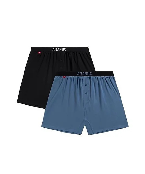 Boxerky Atlantic 2MBX-025/24 A'2 M-2XL černo-modrá M