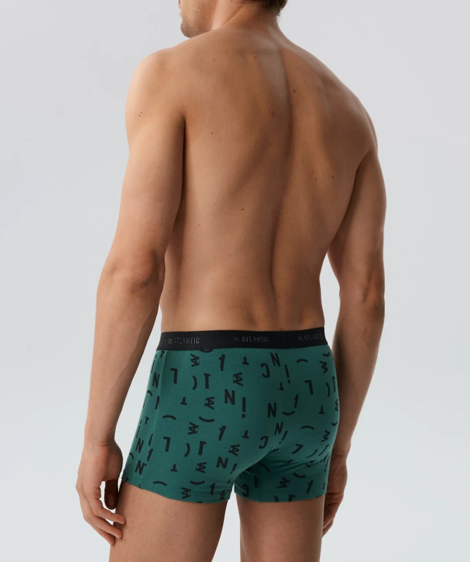 Pánské boxerky Atlantic 3MH-182 A'3 S-2XL zeleno-černo-grafitová M