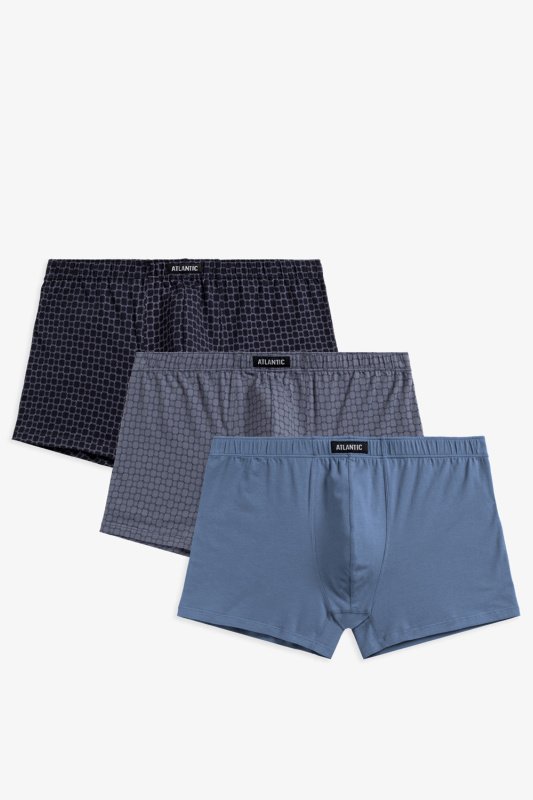 Boxerky Atlantic 3MH-193 3-pcs Barva: Modrá, Velikost: M