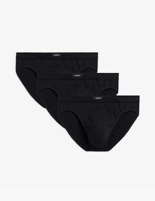 Pánské slipy Atlantic 3MP-163 A'3 M-2XL černá-grafitová-emeraldová M