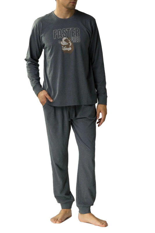 Pánské pyžamo 376 grey - Atlantic šedá XL