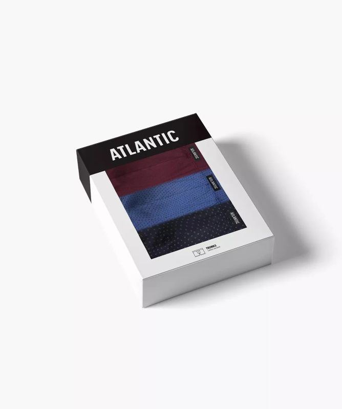 Boxerky Atlantic 3MH-197 A'3 S-3XL modro-maroun-modrá M