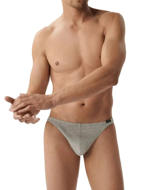 Pánská tanga 3 pack 3BMP 253 Šedá / černá - Atlantic šedá-černá L