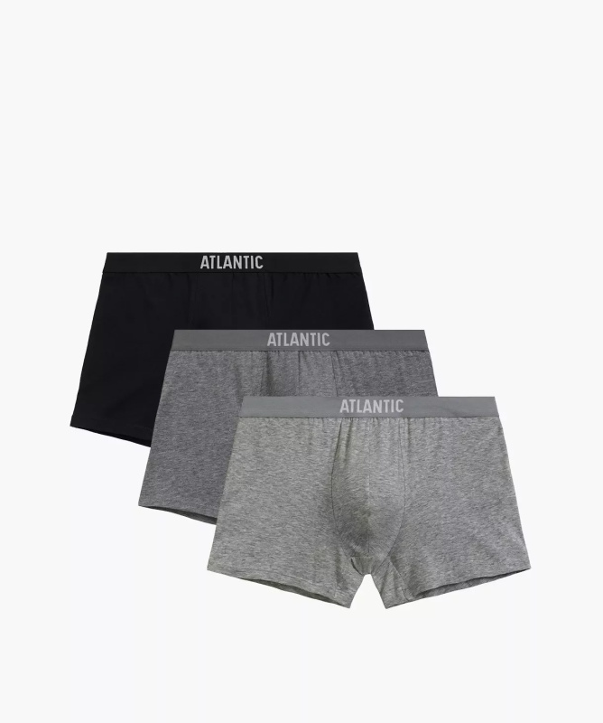 Boxerky Atlantic 3MH-011 A'3 S-2XL černošedá melanž XXL