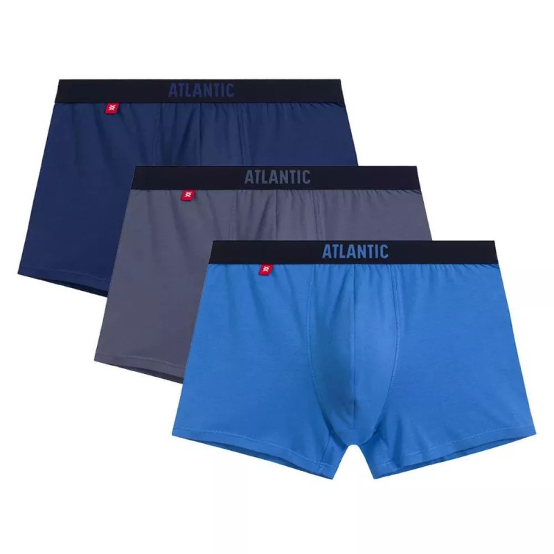Pánské boxerky 3 pack 011 blue - Atlantic vícebarevná L