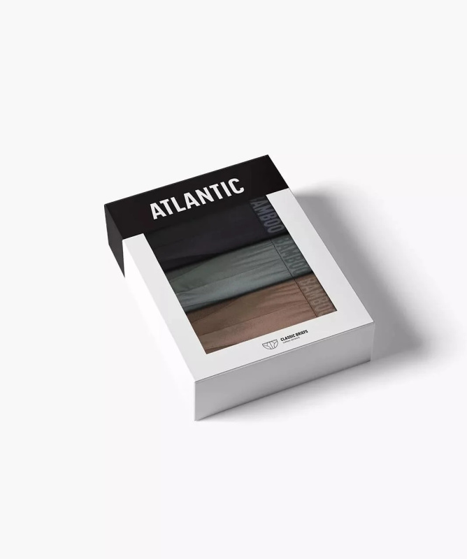 Pánské slipy Atlantic 3MP-199 3-pack Barva: Šedá, Velikost: M