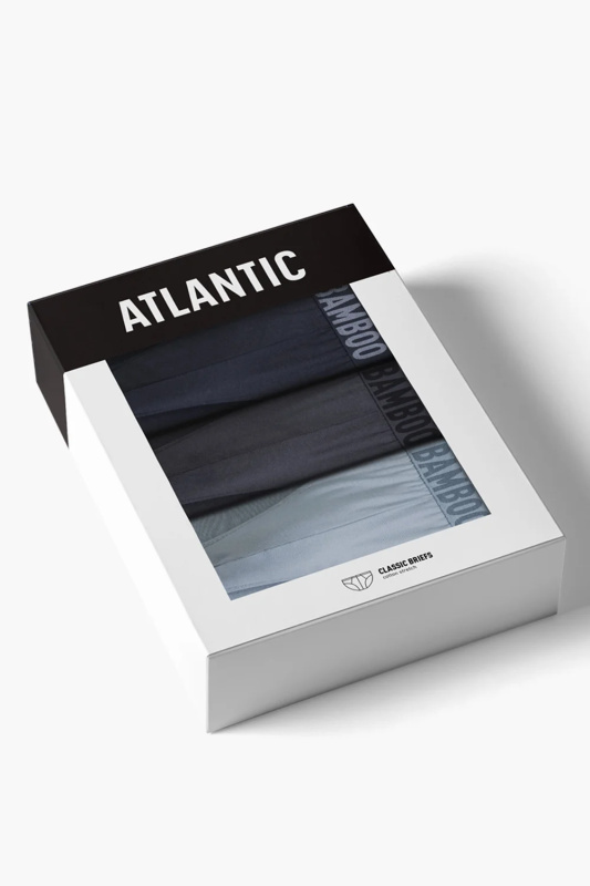 Pánské slipy Atlantic 3MP-199 3-pack Barva: Šedá, Velikost: L