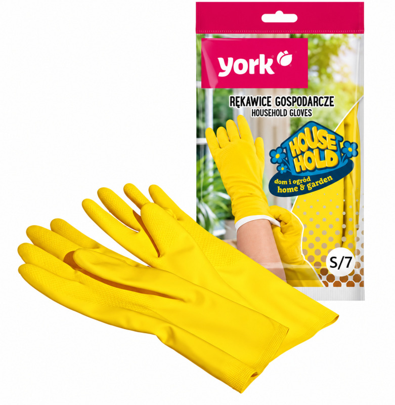 Úklidové gumové rukavice YORK vel. S