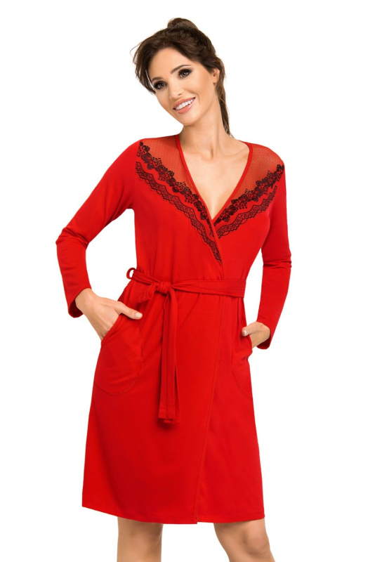 Dámský župan Donna Jasmine red Barva: Červená, Velikost: S