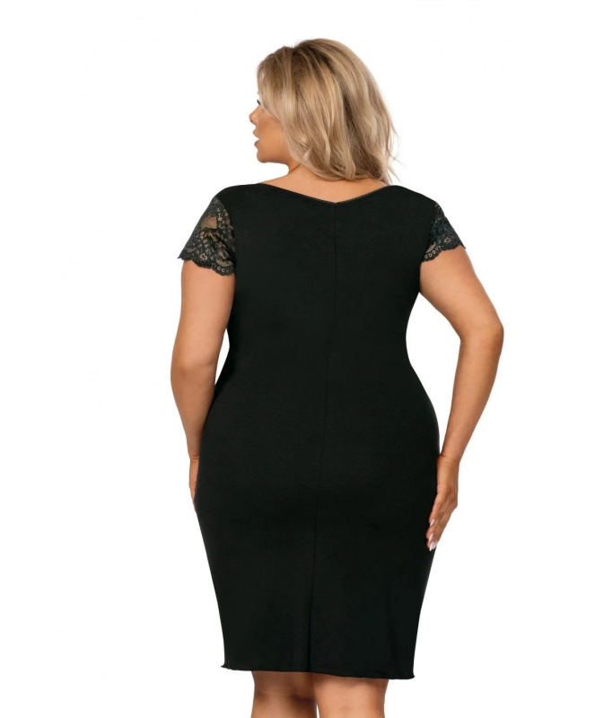 Noční košilka Donna Tess plus Barva: Černá, Velikost: 4XL