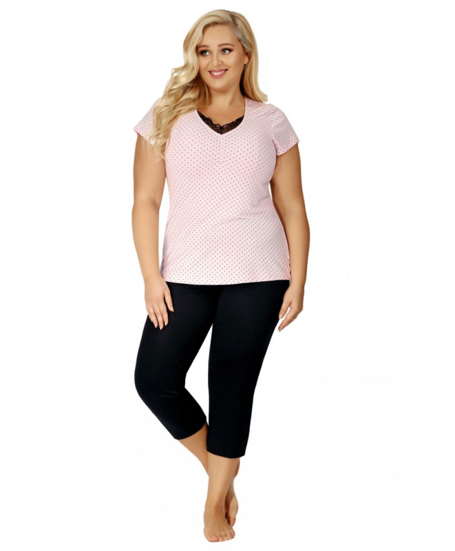 Dámské pyžamo Donna Alice 3/4 Barva: Růžová, Velikost: 6XL
