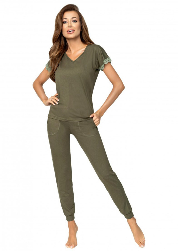 Dámské pyžamo Donna Demi Khaki Barva: Zelená, Velikost: XL