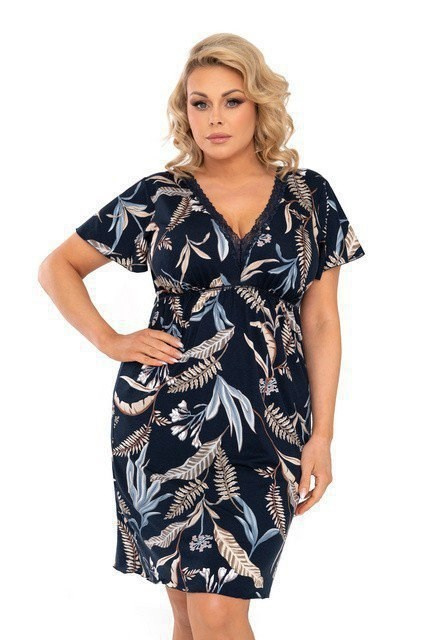 Noční košilka Donna Helen Plus Size Barva: Modrá - tmavě, Velikost: 3XL