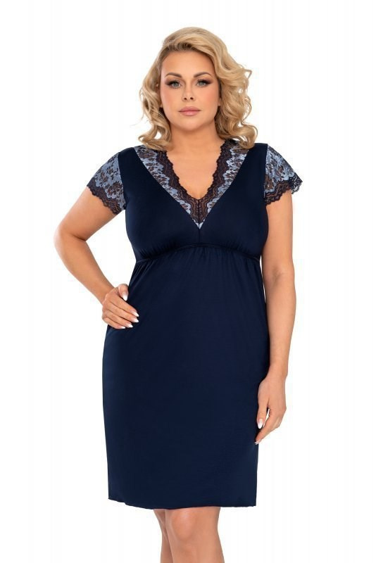 Noční košilka Donna Deborah Plus Barva: Modrá - tmavě, Velikost: 5XL