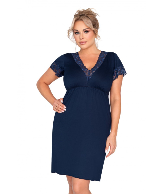 Dámská košilka Donna Mariza plus - dark blue Barva: Modrá - tmavě, Velikost: 3XL