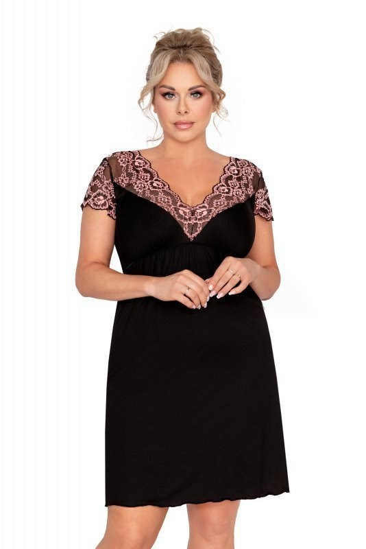 Noční košilka Donna Adele plus black Barva: Černá, Velikost: 5XL
