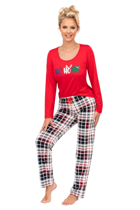 Dámské pyžamo Ho Ho long red - Donna červená M