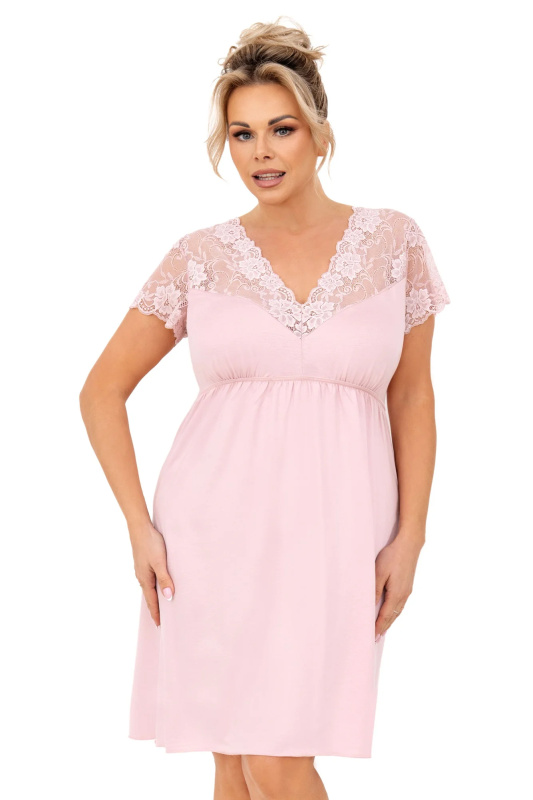 Noční košile Livia Plus Powder Pink - Donna XXXL