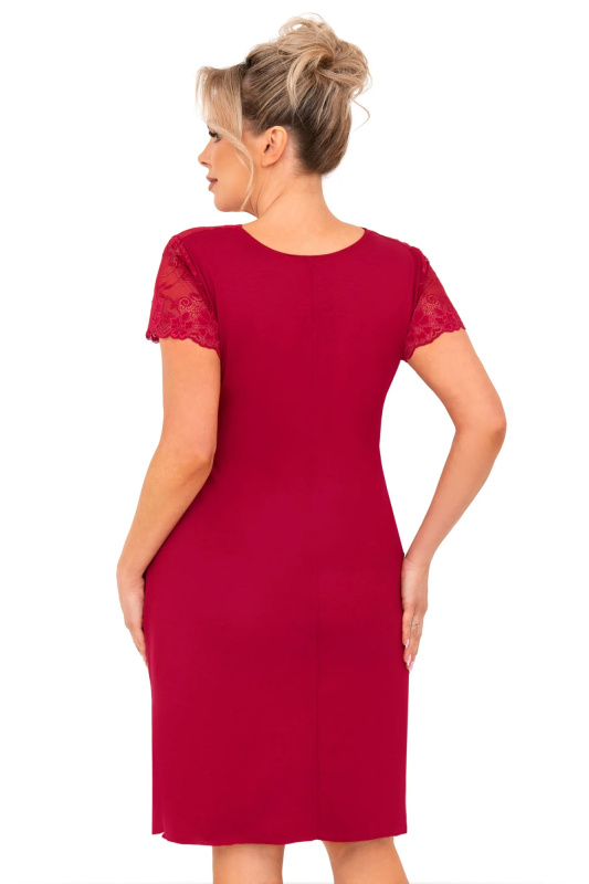 Noční košile Livia Plus Burgundy - Donna kaštanové XXXL