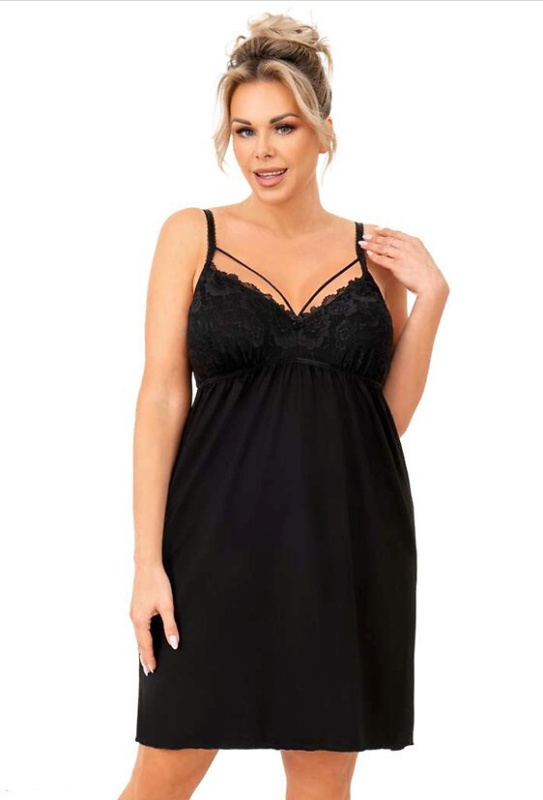 Košile Donna Sylvia w/r 3XL-6XL černá 4XL