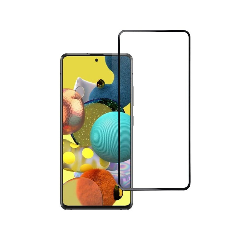 Tvrzené sklo Blue Star 5D - Samsung A51 (full glue/case friendly) - černé
