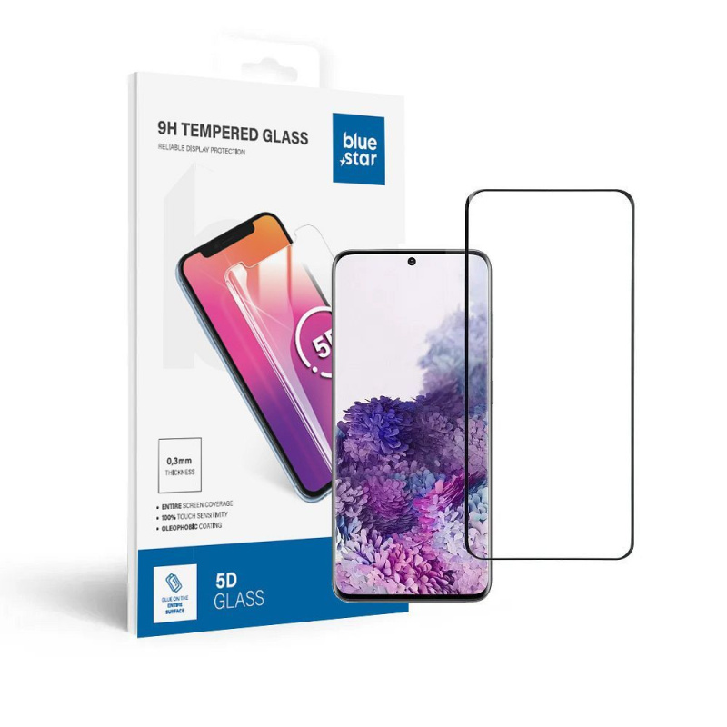 Tvrzené sklo Blue Star 5D Samsung Galaxy S20 (full glue/case friendly) - černé