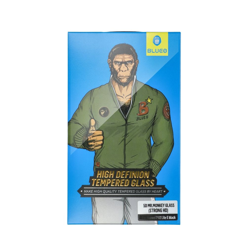 Blueo Tvrzené sklo 5D Mr. Monkey Glass Apple Iphone 12 Pro Max (6,7") černé (Strong HD)