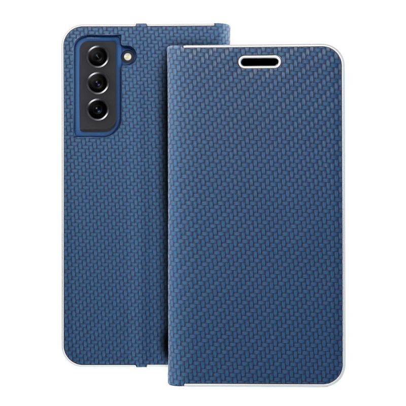 OEM Pouzdro Forcell Luna Book Carbon SAMSUNG Galaxy S21 modré