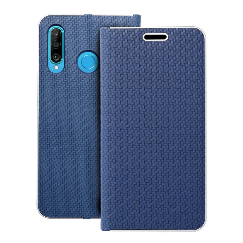 OEM Pouzdro Forcell Luna Book Carbon pro HUAWEI P30 Lite modré