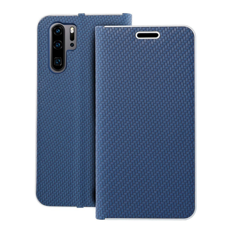 OEM Pouzdro Forcell LUNA Book Carbon HUAWEI P30 Pro modré
