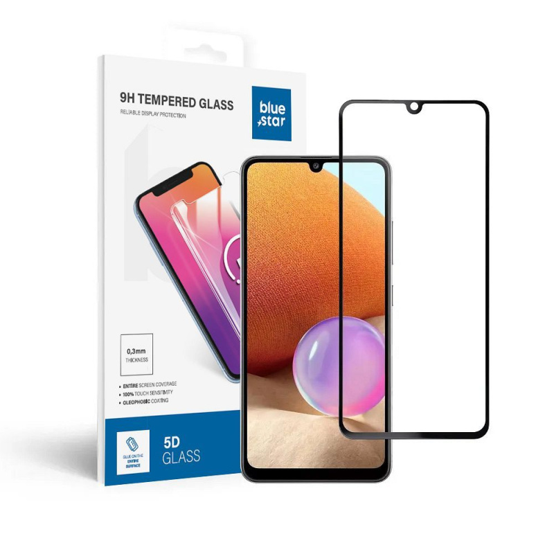 Tvrzené sklo Blue Star 0.3 mm 5D Full Cover Samsung Galaxy A32 LTE (full glue/case friendly) - černé