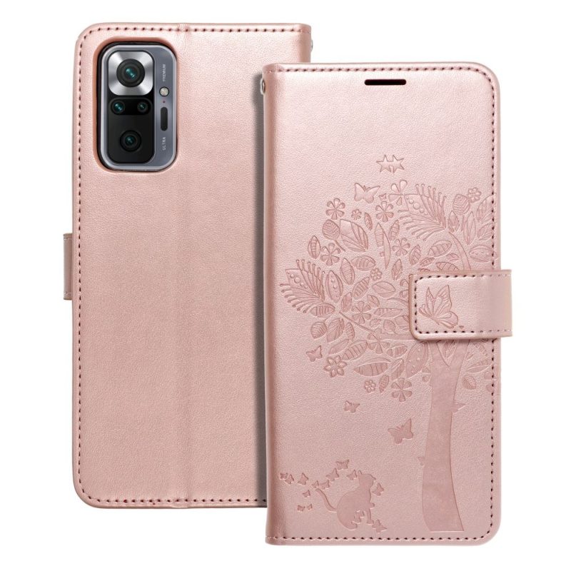 OEM Pouzdro Forcell MEZZO Book XIAOMI Redmi NOTE 10 Pro strom zlato růžové