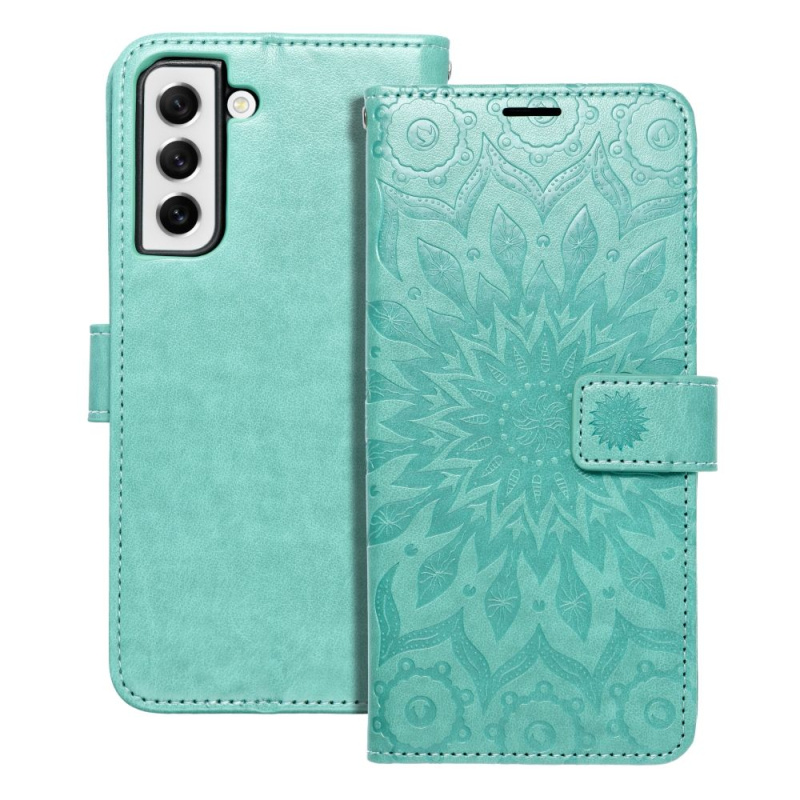 OEM Pouzdro Forcell MEZZO Book SAMSUNG GALAXY S21 FE mandala zelené