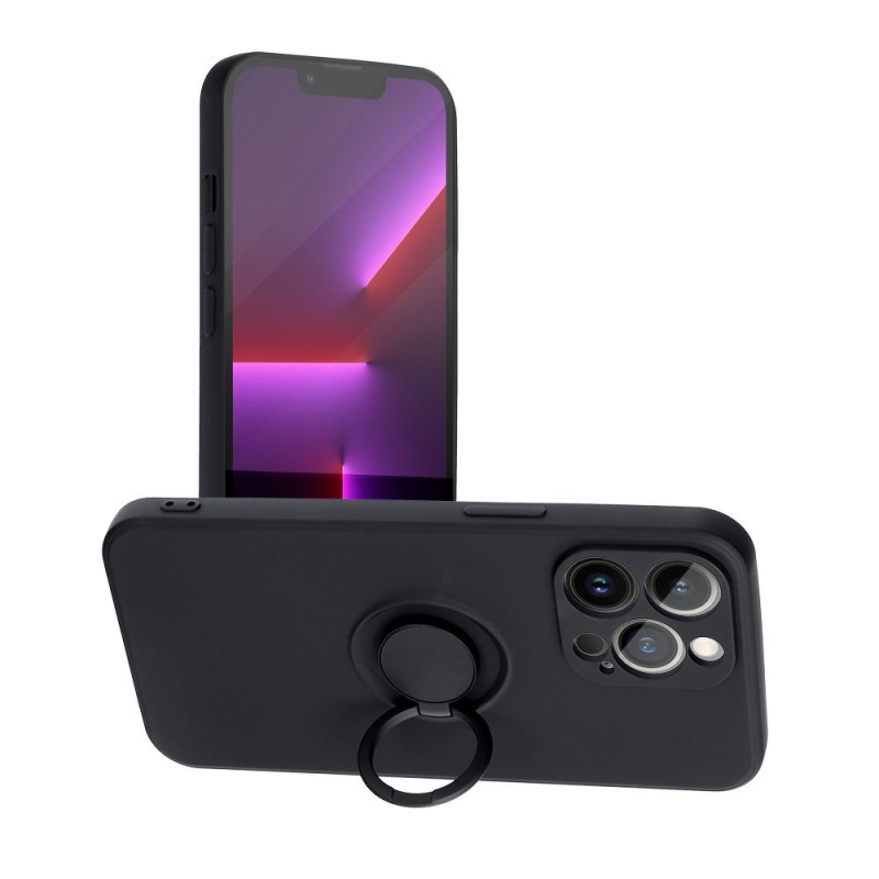 OEM Pouzdro Forcell SILICONE RING Apple Iphone 12 PRO MAX černé