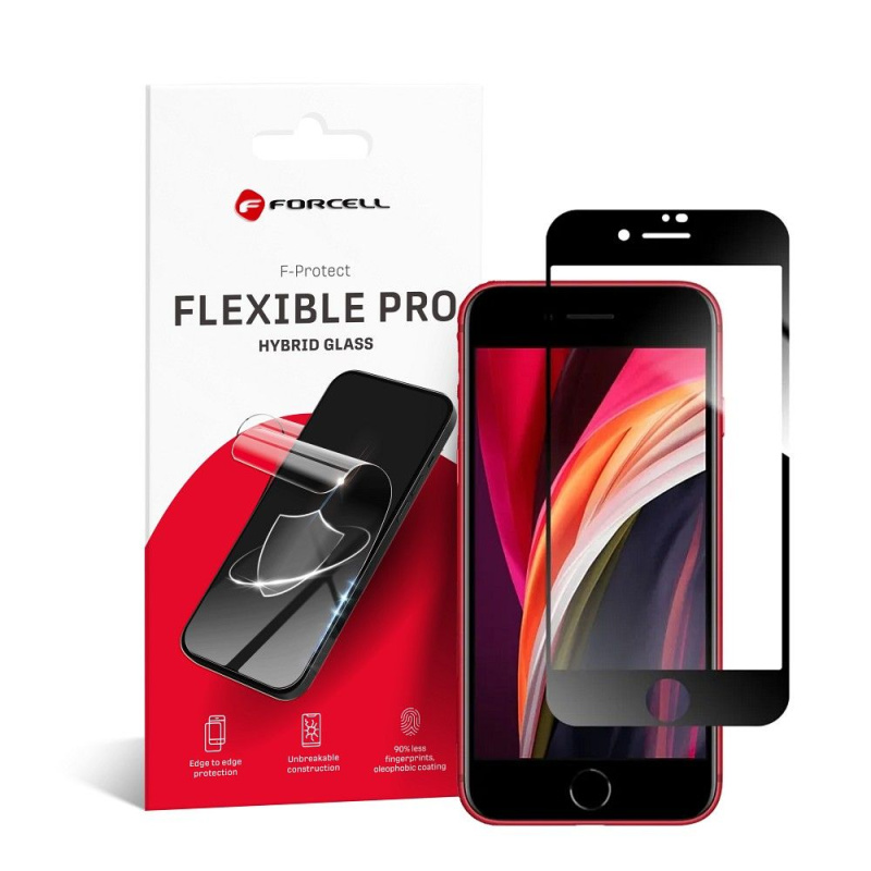 Hybridní sklo Forcell Flexible 5D Full Glue Apple iPhone 7/8/SE 2020 4,7" černé