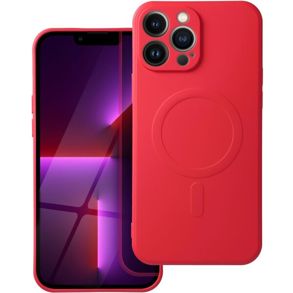 Smarty Mag silikonový kryt s MagSafe iPhone 13 Pro Max červený