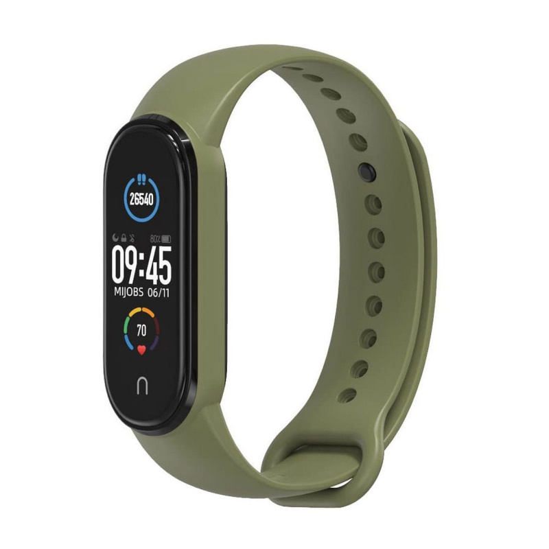 OEM Řemínek / silikonový pásek smart band Xiaomi Mi Band 3 / 4 / 5 / 6 / 7 zelená