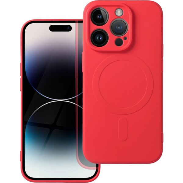 Smarty Mag silikonový kryt s MagSafe iPhone 14 Pro červený