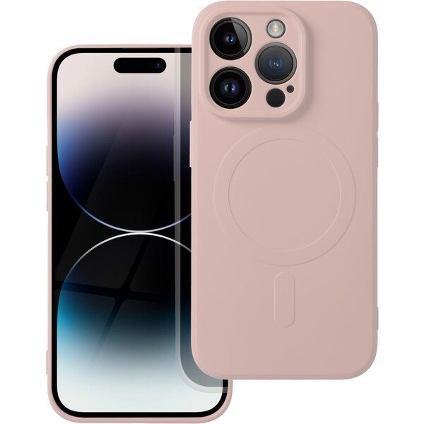 Smarty Mag silikonový kryt s MagSafe iPhone 14 Pro růžový
