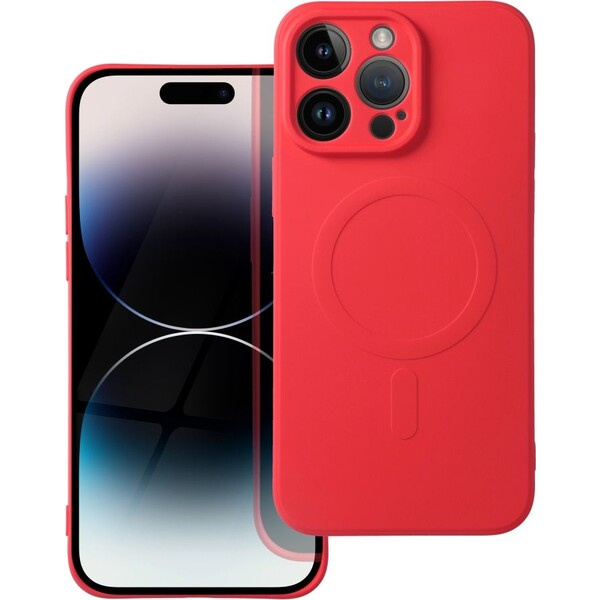 Smarty Mag silikonový kryt s MagSafe iPhone 14 Pro Max červený