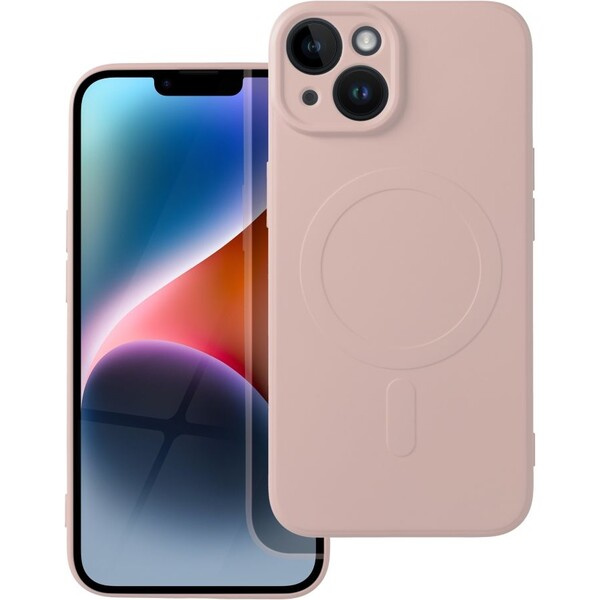 Smarty Mag silikonový kryt s MagSafe iPhone 14 růžový