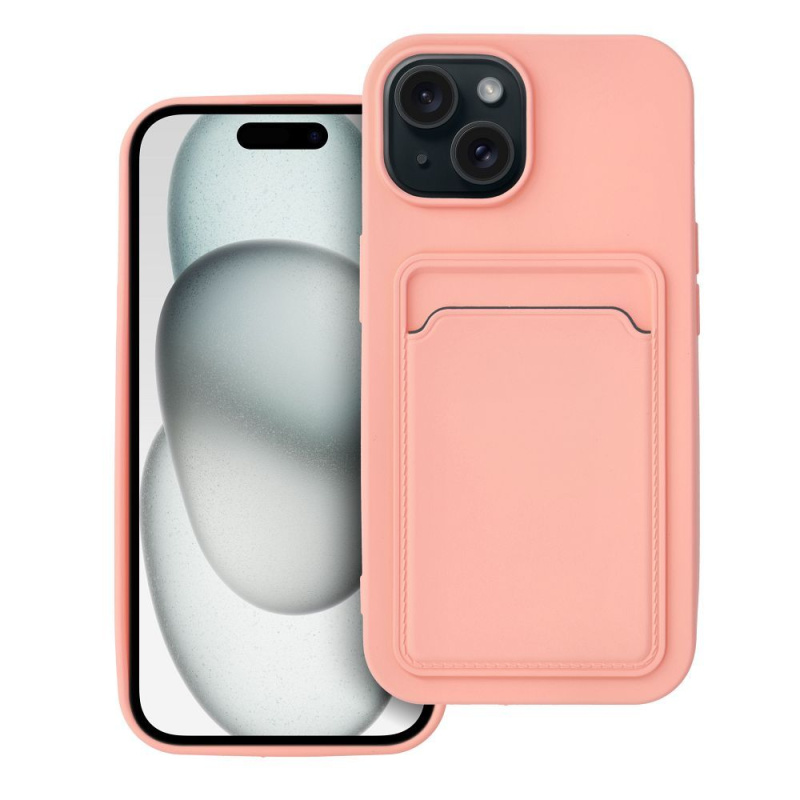 OEM Pouzdro Forcell CARD CASE APPLE IPHONE 15 růžové