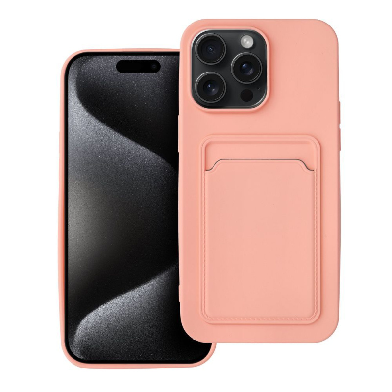 OEM Pouzdro Forcell CARD CASE APPLE IPHONE 15 PRO MAX růžové