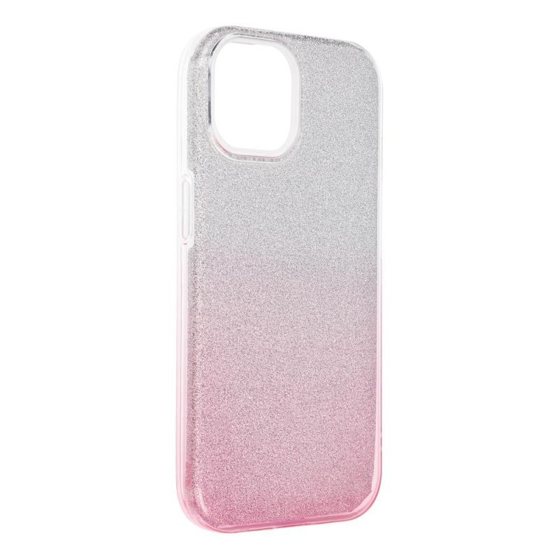 OEM Pouzdro Forcell SHINING APPLE IPHONE 15 transparent/růžové