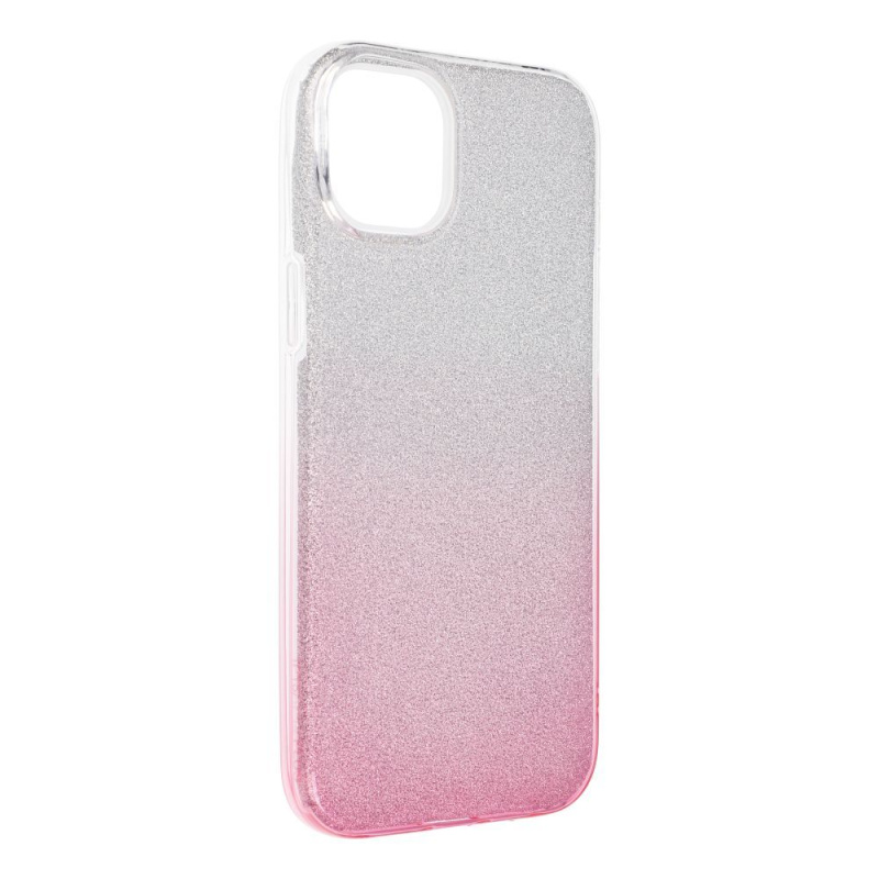 OEM Pouzdro Forcell SHINING APPLE IPHONE 15 PLUS transparent/růžové