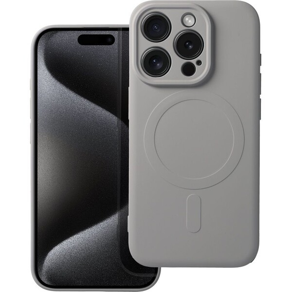 Smarty Mag silikonový kryt s MagSafe iPhone 15 Pro šedý titan