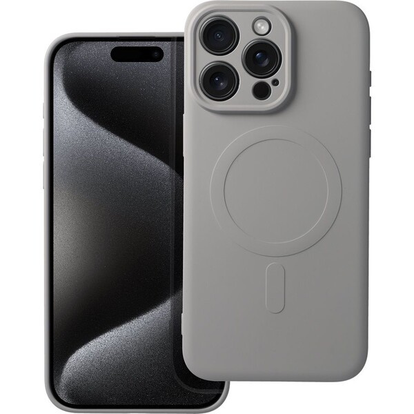 Smarty Mag silikonový kryt s MagSafe iPhone 15 Pro Max šedý titan