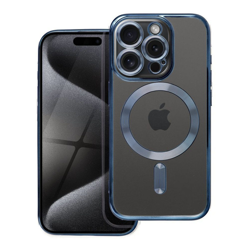 OEM Pouzdro Electro Mag Cover APPLE IPHONE 15 PRO titanově modré